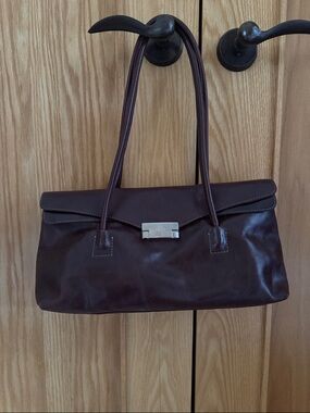 Vintage Prune Argentinian leather bag. Gorgeous deep burgundy.